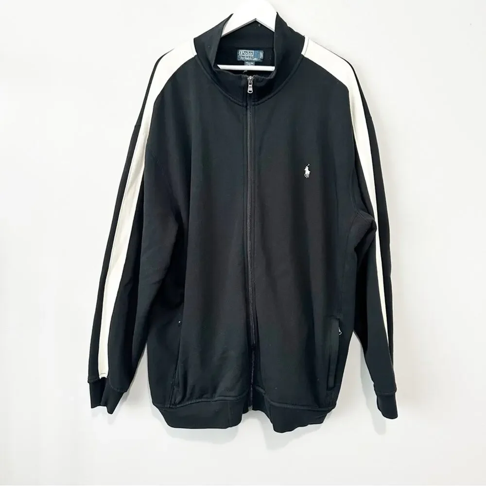 Polo Ralph Lauren full zip black jacket men’s 2X big and tall horse track top